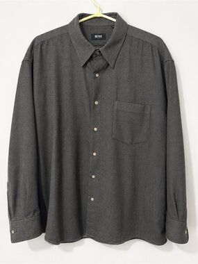 Hugo Boss Men's Charcoal Button-Down Dress Shirt